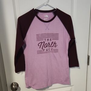 The North Face Lavender and Maroon Long Sleeve Tee